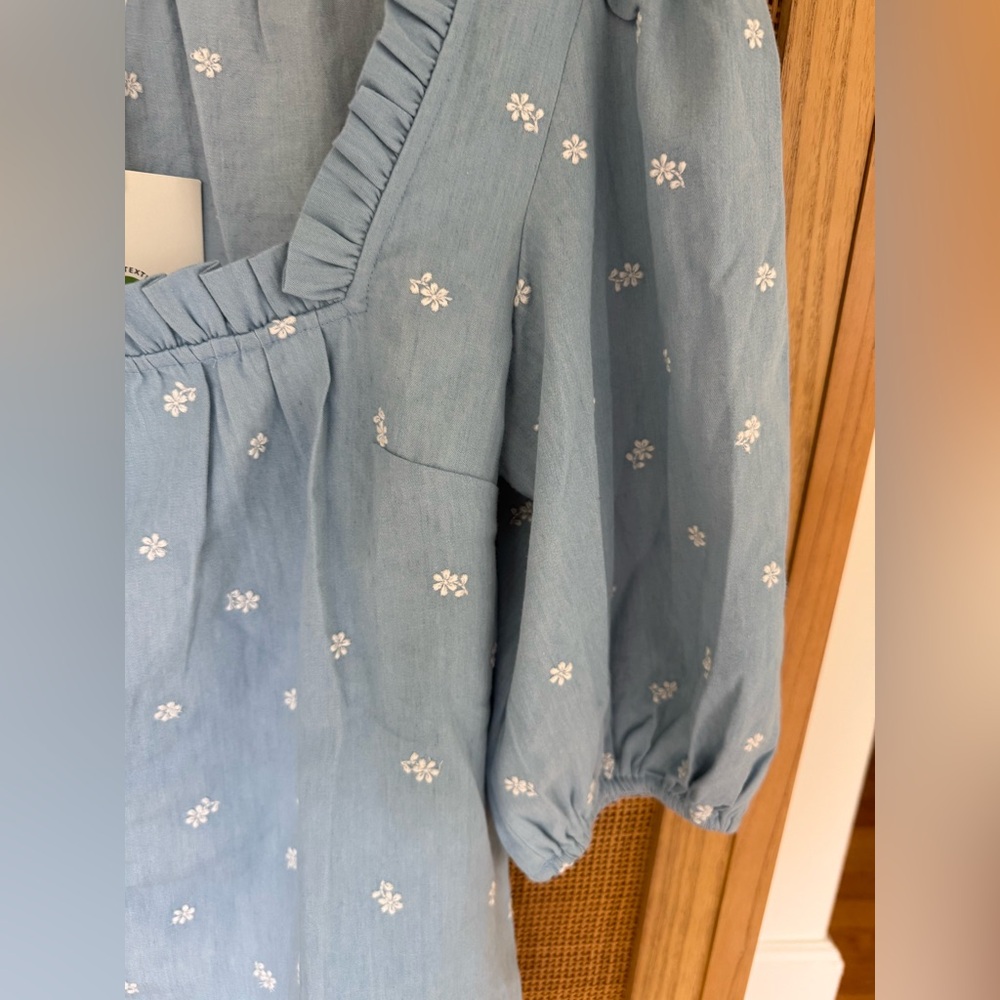 Sezane Kellia Blouse in Denim size 6 NWT 100% cotton - Picture 6 of 16